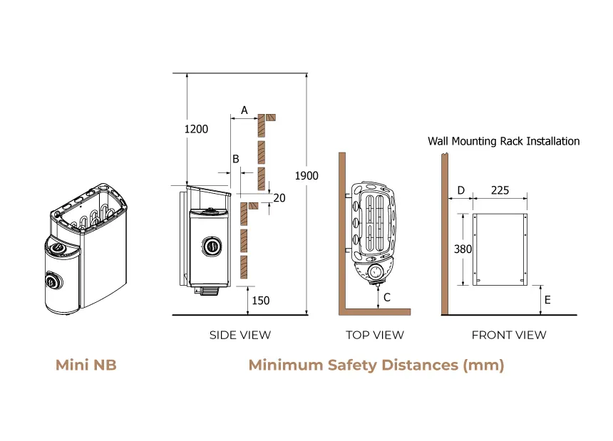 Mini NB — bản vẽ/khoảng cách hãng